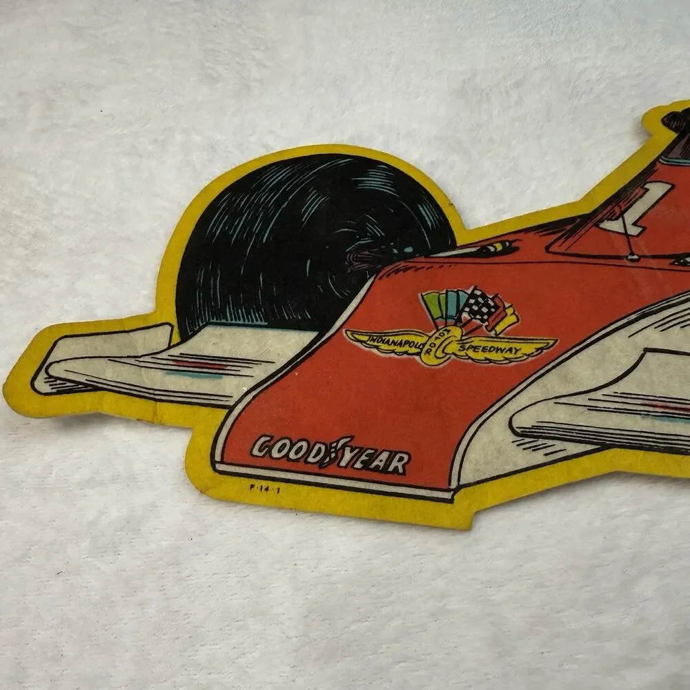 Vtg Race Car Indianapolis Motor Speedway Large Felt Banner 9x23
